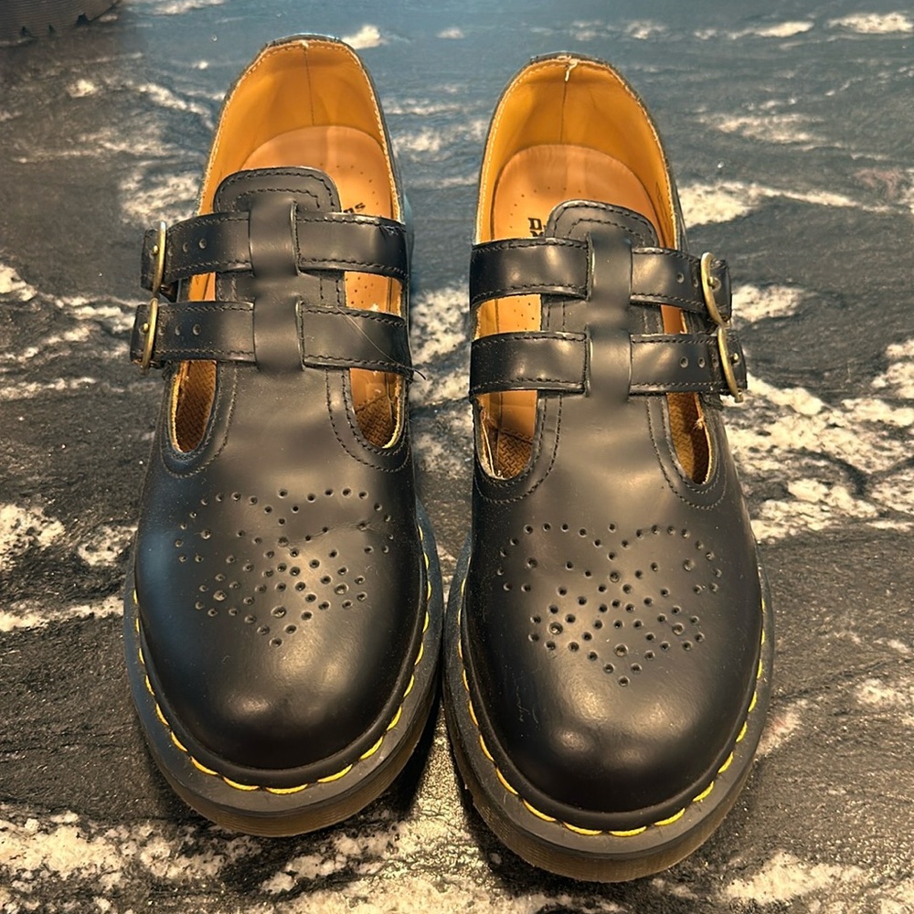 Dr. Martens Black Leather Mary Jane Shoes